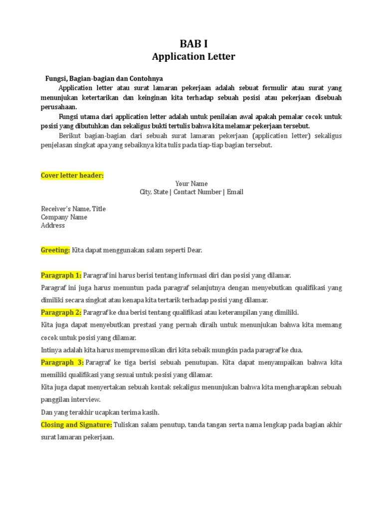 Materi Application Letter Pdf
