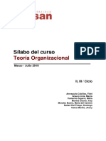 Teoría Organizacional (Silabo 2019-1) PDF