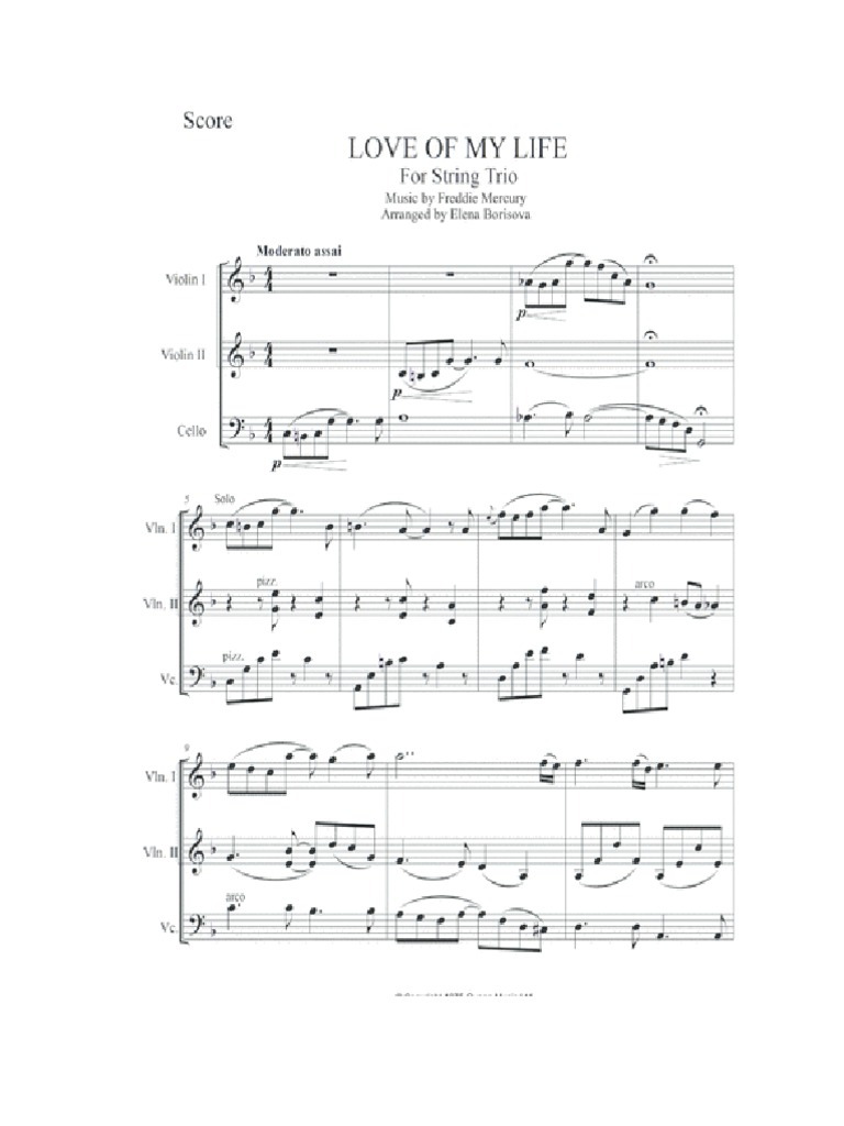 Partitura Love of My Life PDF