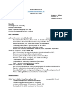Fieldwork Experience Packet Resume