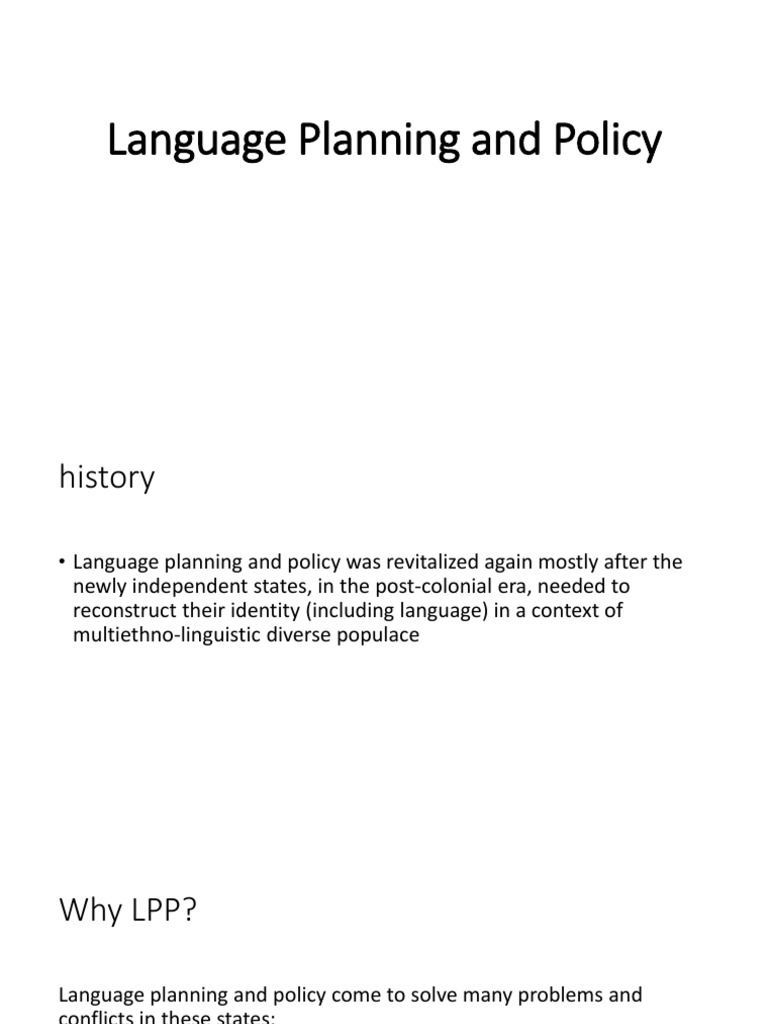 Language Planning and Policy PDF French Language Cultural