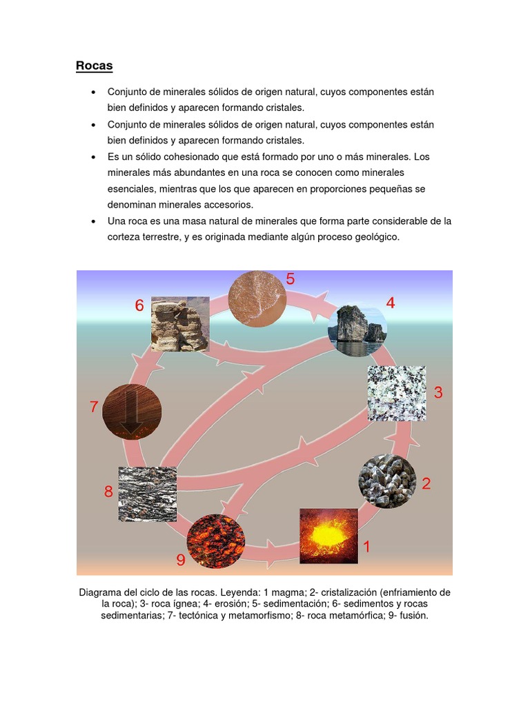 Ciclo de las Rocas: Formación y Tipos | PDF | Roca (geología) | Roca ígnea