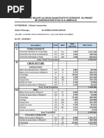 Cadre Quantitatif Et Estimatif