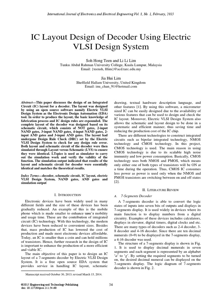 Research Paper 1 Decoder 7 Segment PDF | PDF | Logic Gate | Cmos