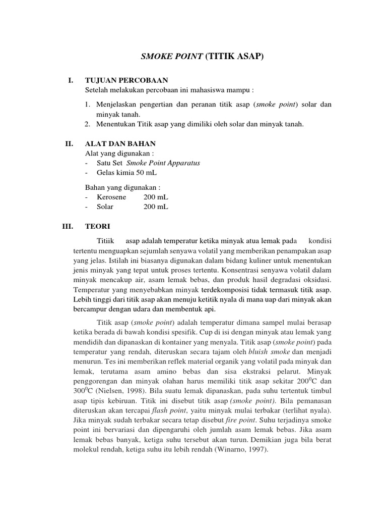 Laporan Tetap Smoke Point | PDF