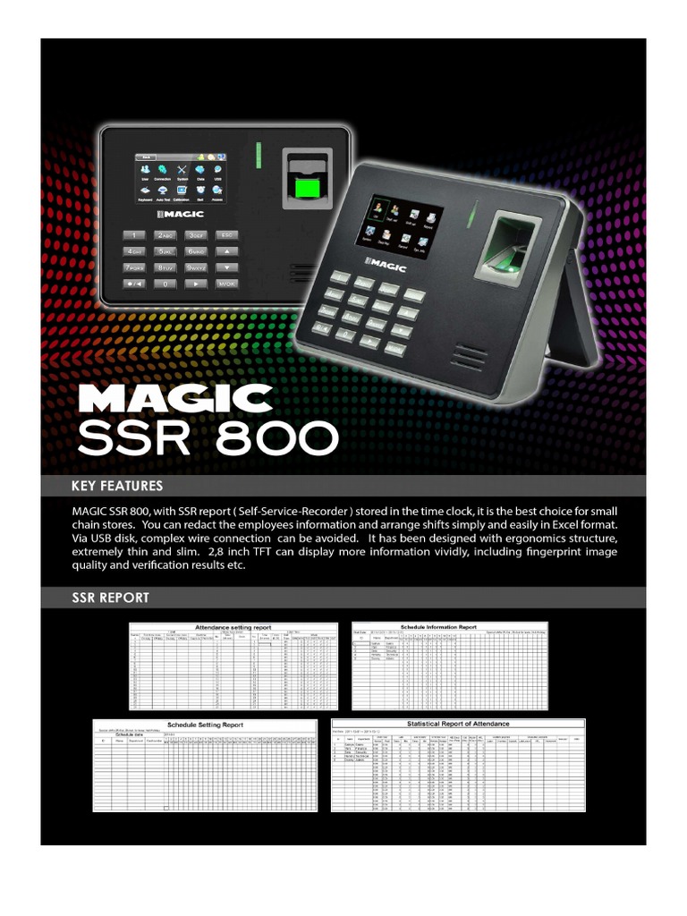 Brochure Magic SSR 800 | PDF