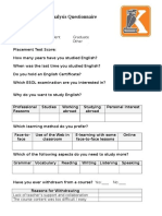 Needs Analysis Questionnaire PDF