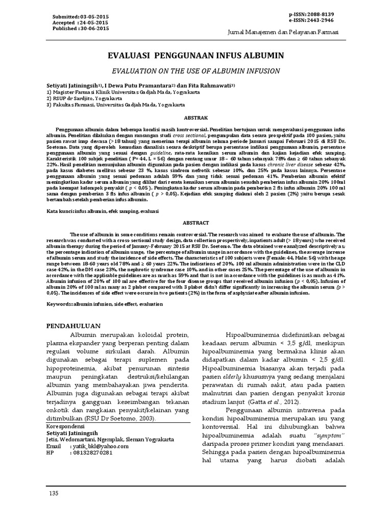 Evaluasi penfgunaan infua albumin jurnal pdf
