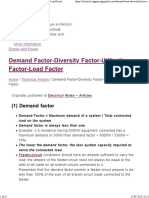 Electrical factors- Demand, diversity, utilization, load