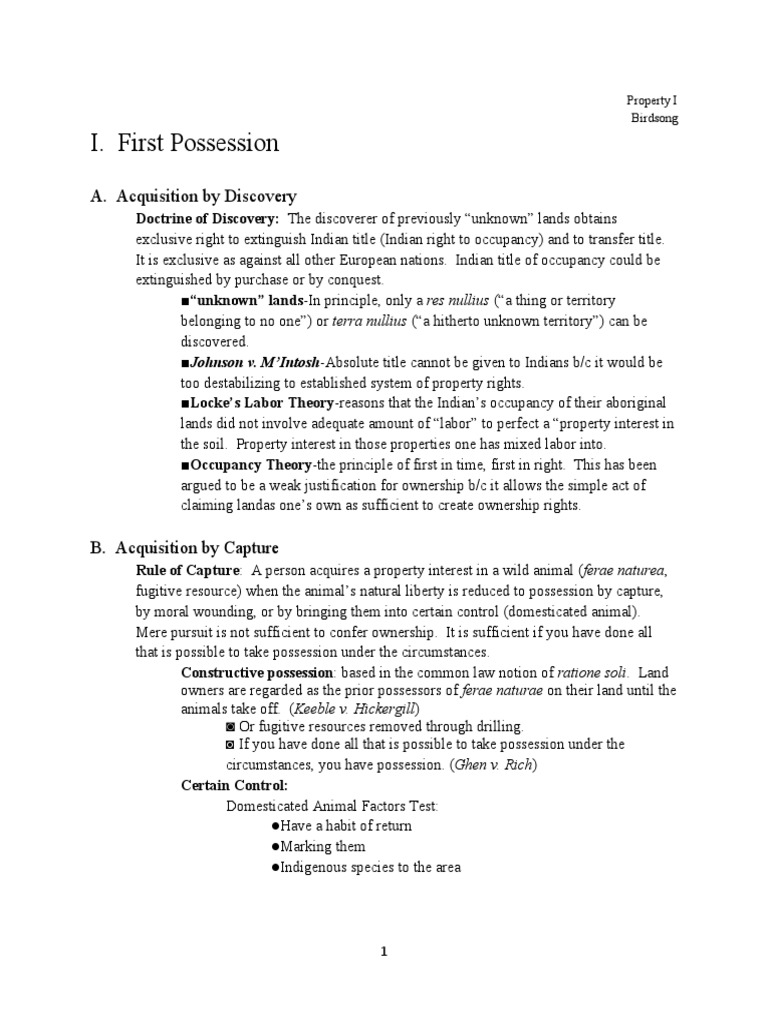 Property Outline II Final | PDF | Concurrent Estate | Property