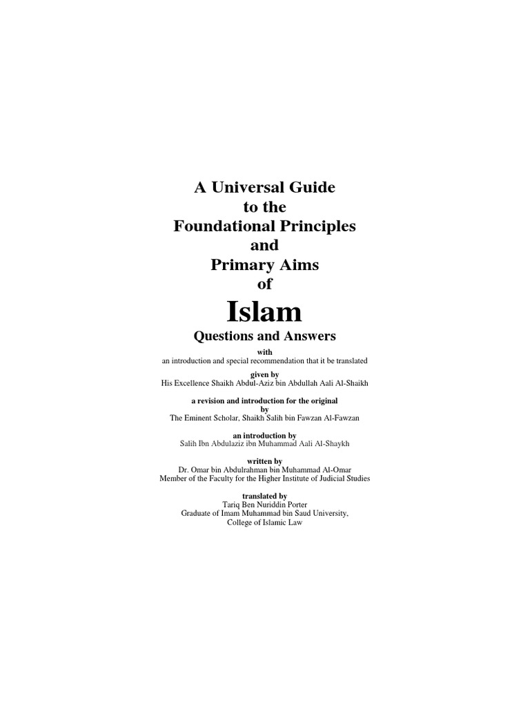 Universal Guide to Islamic Principles | PDF | Prophets And Messengers ...