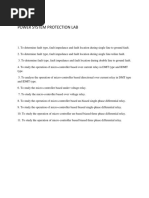 Power System Protection LAb List