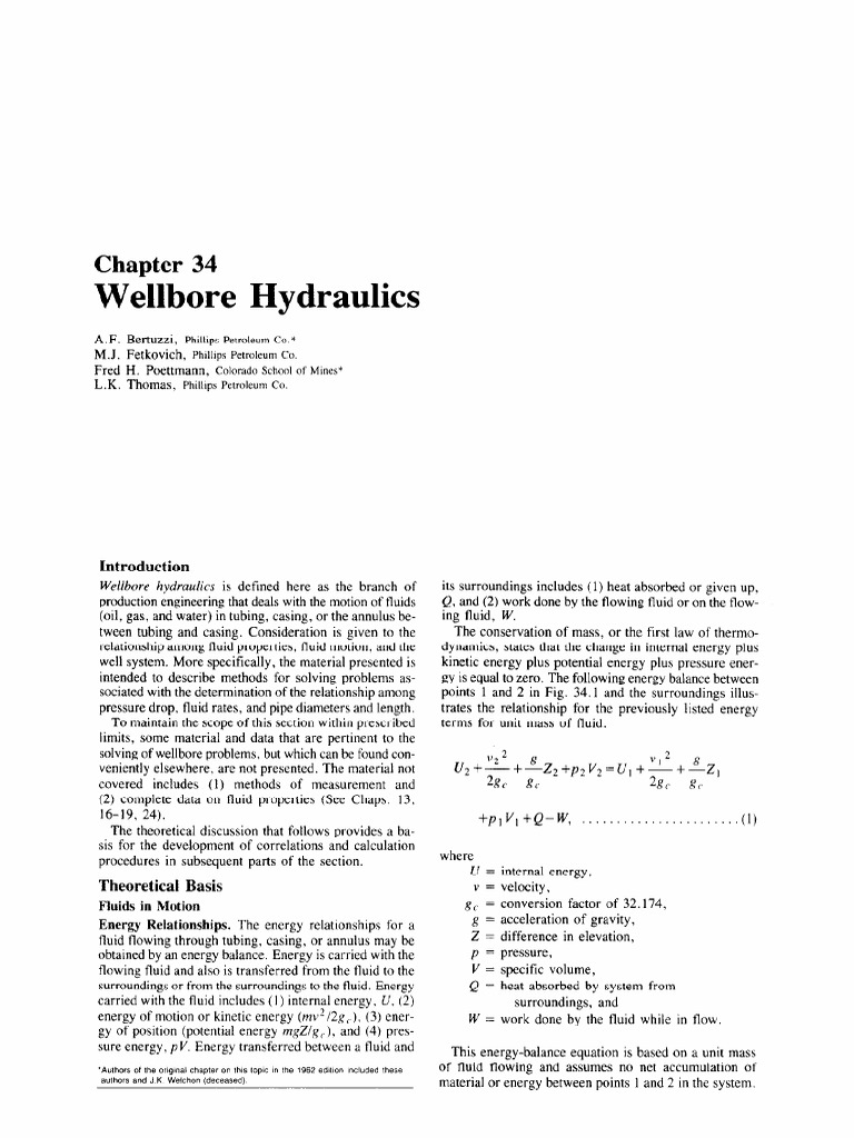 Wellbore Hydraulics Overview | PDF | Fluid Dynamics | Gases