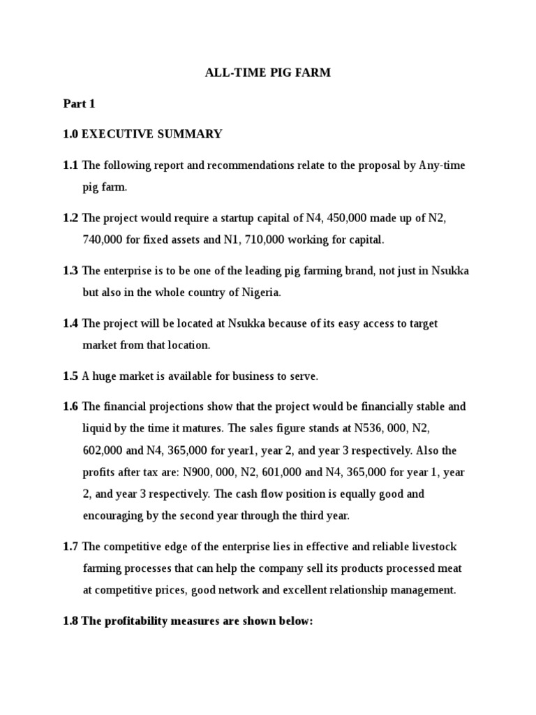 business plan on pig farming pdf