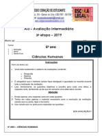 Avaliação Multidisciplinar de Ciências Humanas - 6º Ano