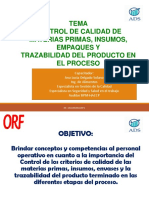 Control de Aseguramiento de Calidad de Materias Primas e Insumos