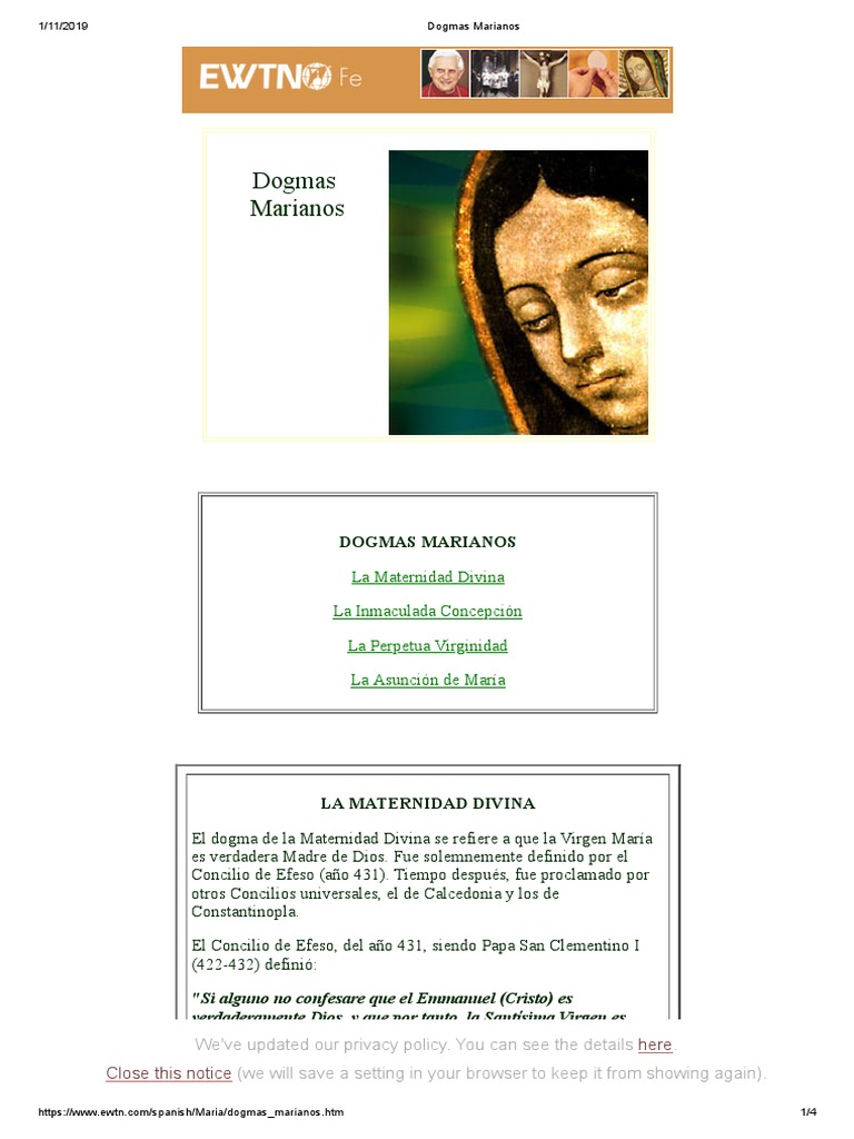 Dogmas Marianos | PDF | María, madre de Jesús | Creencia y doctrina ...