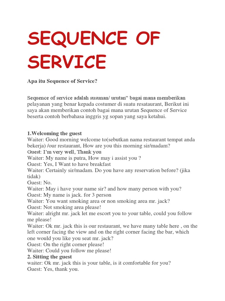 What Are The Sequence Of Service In A Fine Dining Set Up Sidmartinbio