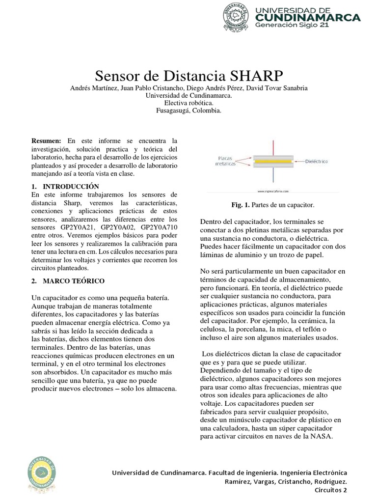 Sensor de Distancia SHARP y Arduino | PDF | Ligero | Ingenieria Eléctrica