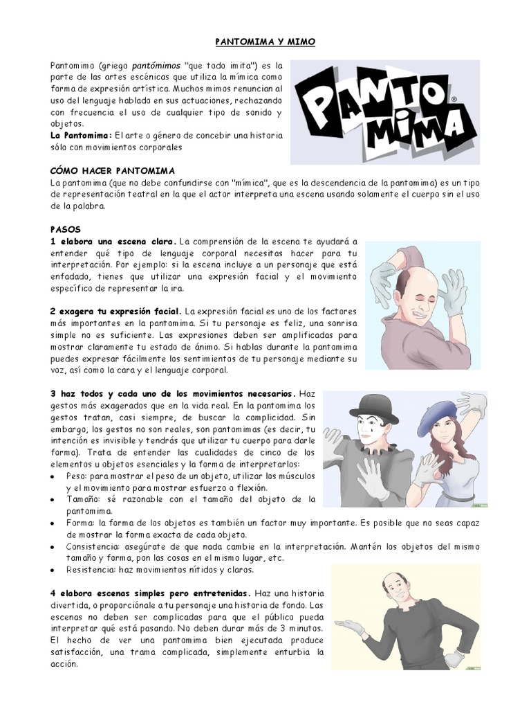 Guía Práctica de Pantomima y Mimo | PDF | Expresión facial