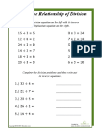 Inverse Equations Division Worksheet