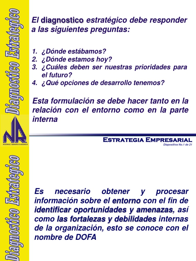 Diagnóstico Estratégico DOFA Empresarial | PDF | Análisis FODA | Economias