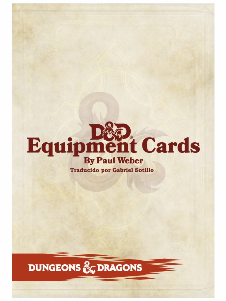 D&D 5e Equipment Cards by Paul er Español 1.1