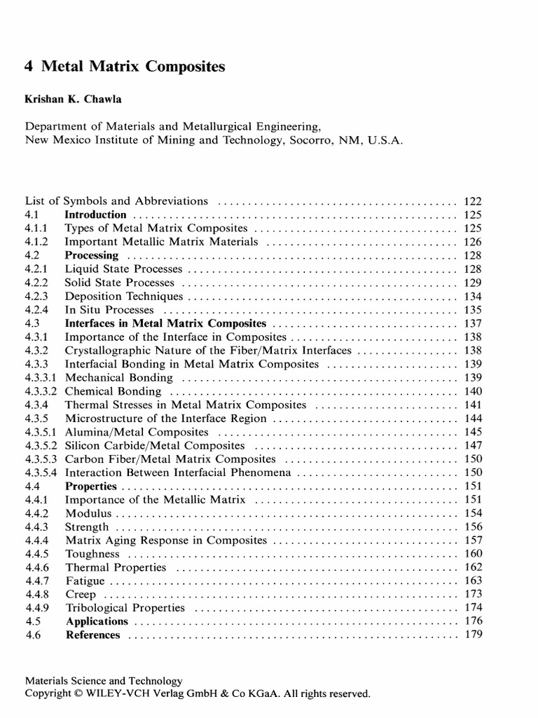 Metal Matrix Composites - Chawla | PDF | Composite Material | Casting ...