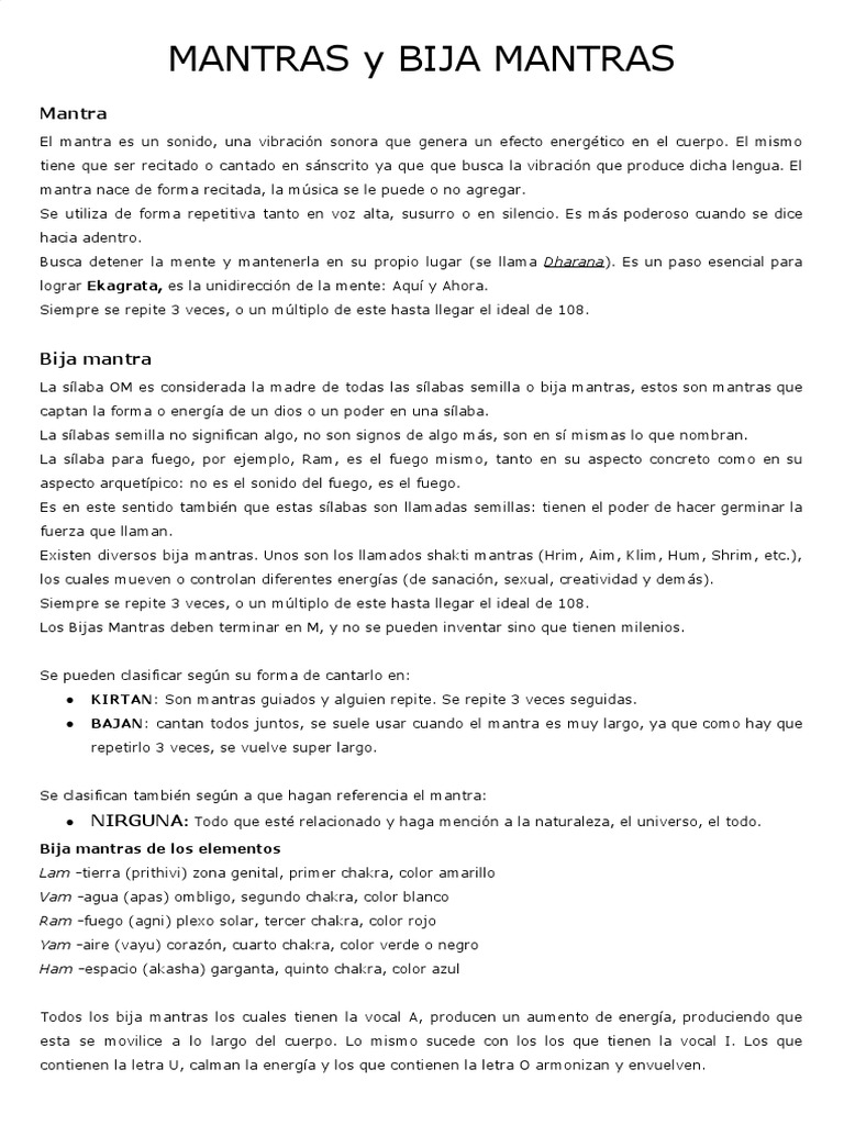 Mantras y Bija Mantras | PDF | Shiva | Mantra