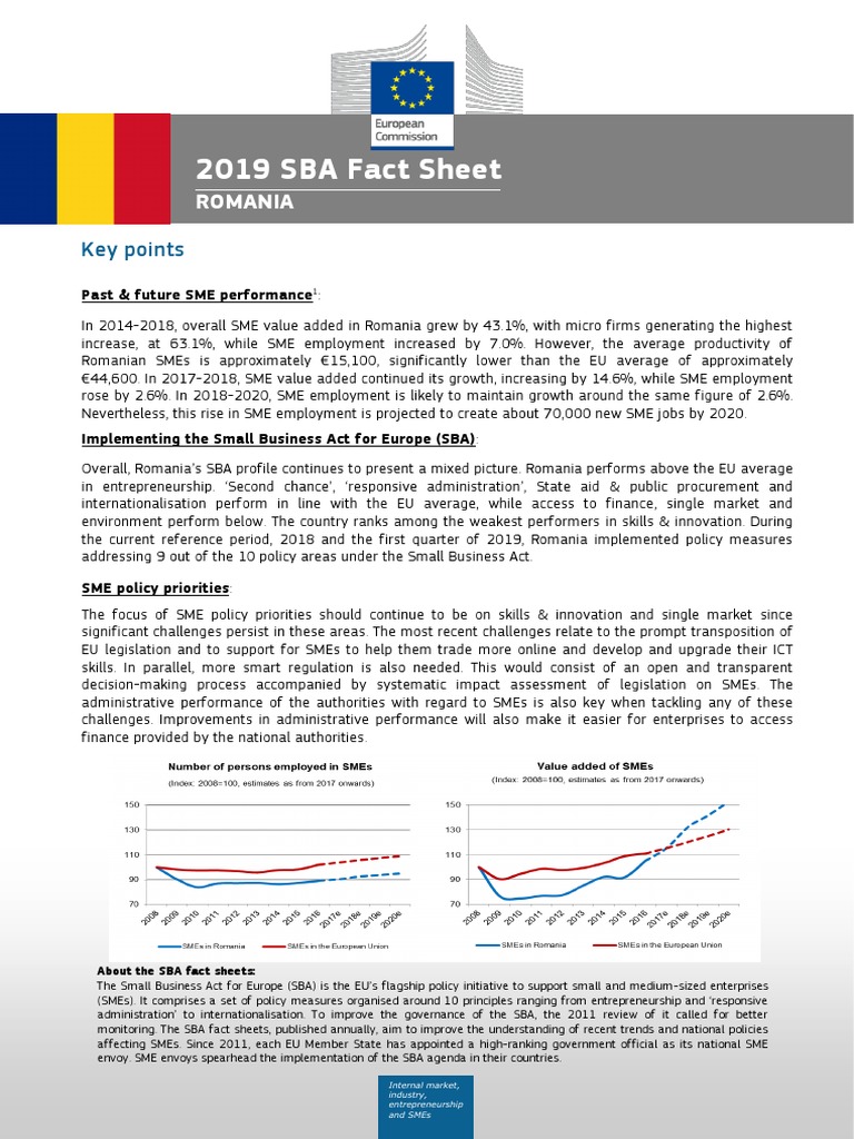 Romania Sba Fact Sheet 2019 Small And Medium Sized Enterprises Entrepreneurship