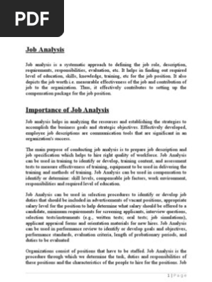 Job Analysis