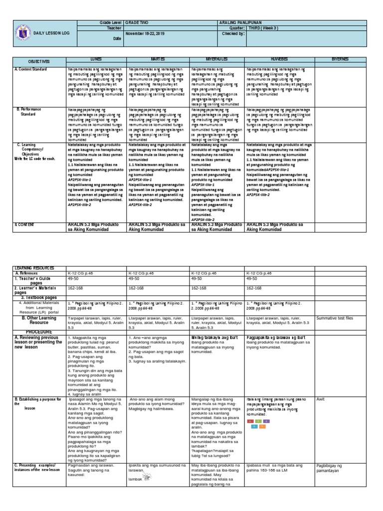 AP 2 Grade 2 DLL q3 Week 4 | PDF