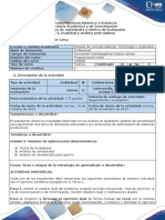 Guia de Actividades y Rúbrica de Evaluación - Tarea 2. Dualidad y Análisis Post-óptimo 2019-4