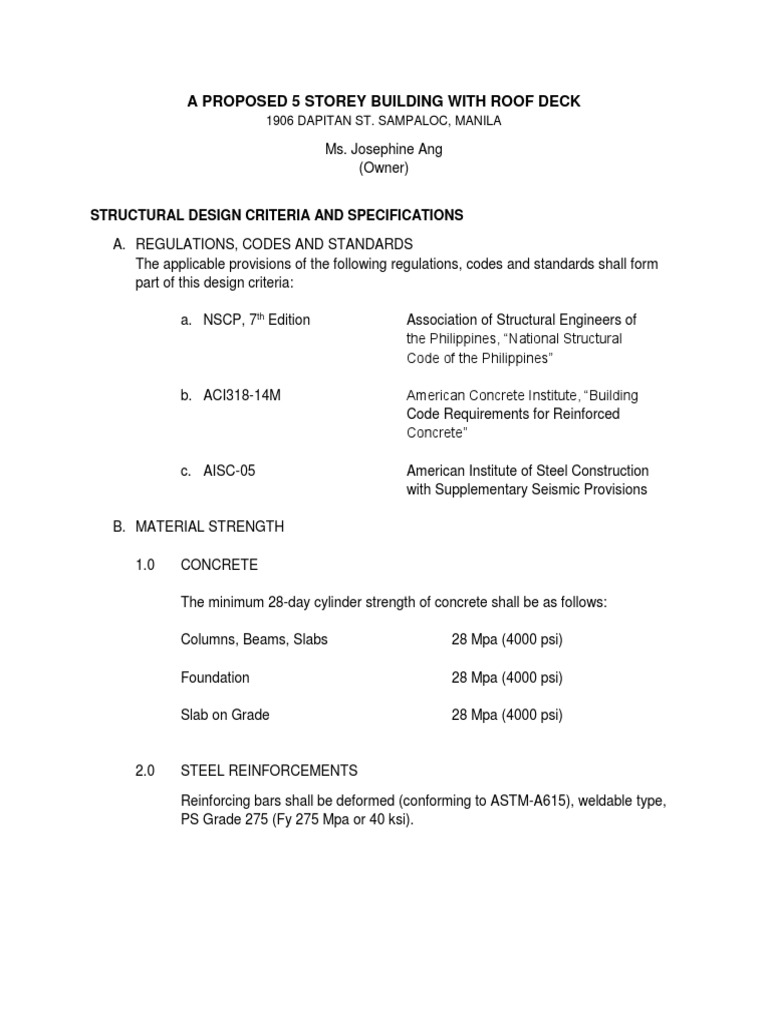 Proposed 5 Storey Building Design | PDF | Building | Concrete