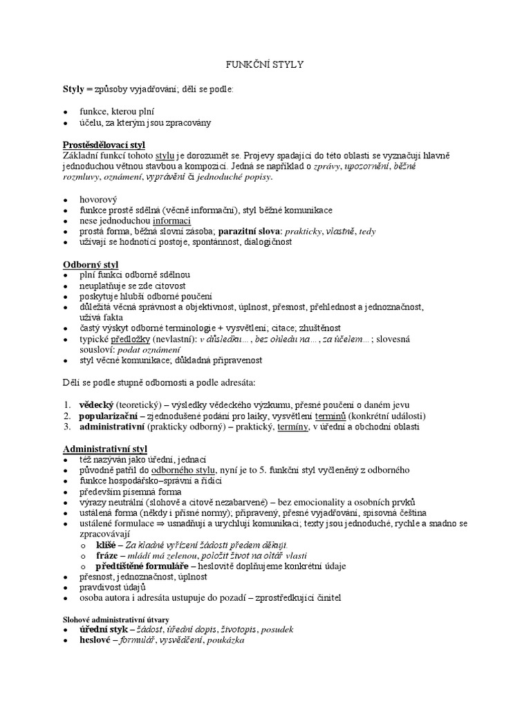 Funkční Styly Pdf