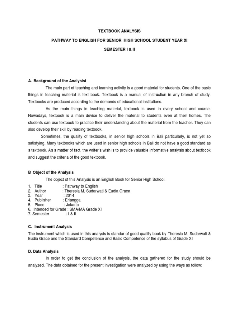 Format Laporan Textbook Analysis PDF Textbook Syllabus
