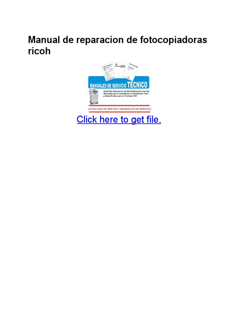 Manual de Reparacion de Fotocopiadoras Ricoh | PDF | Tarjeta de débito ...