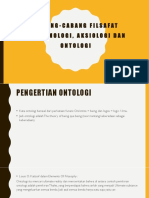 Cabang-Cabang Filsafat Epistemologi, Aksiologi Dan Ontologi