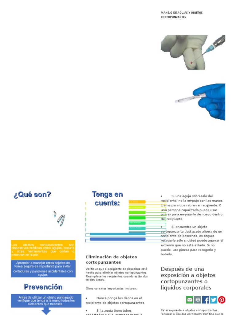 Manejo de Agujas y Objetos Cortopunzantes | PDF | VIH | VIH / SIDA