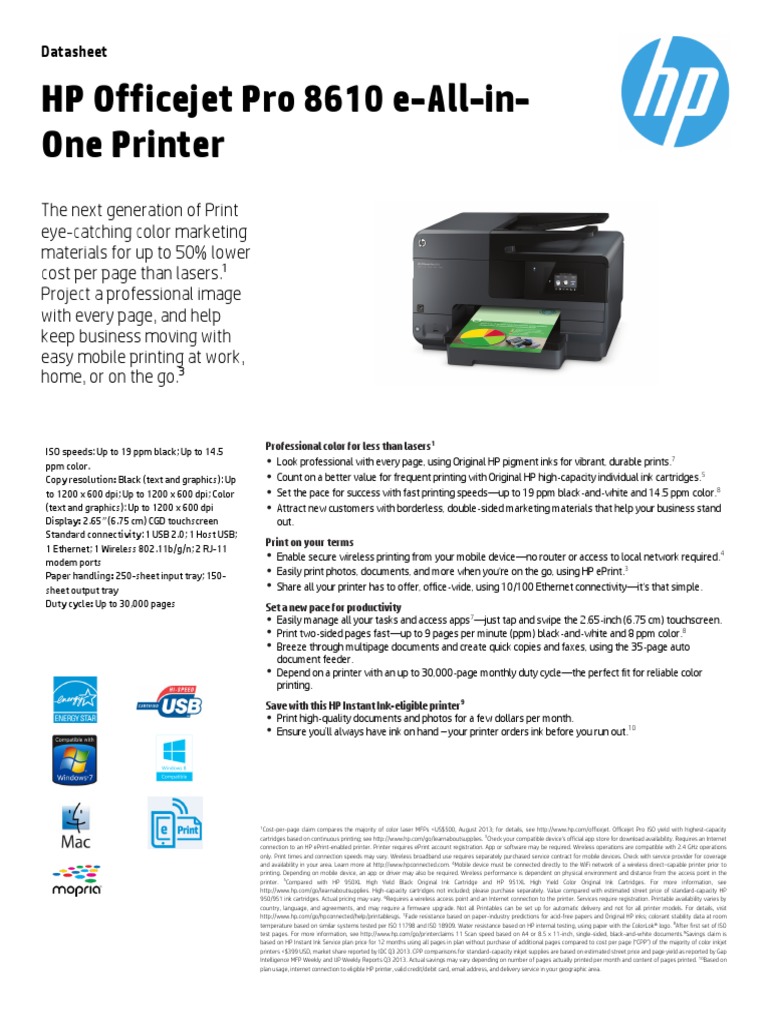 officejet 7740 datasheet
