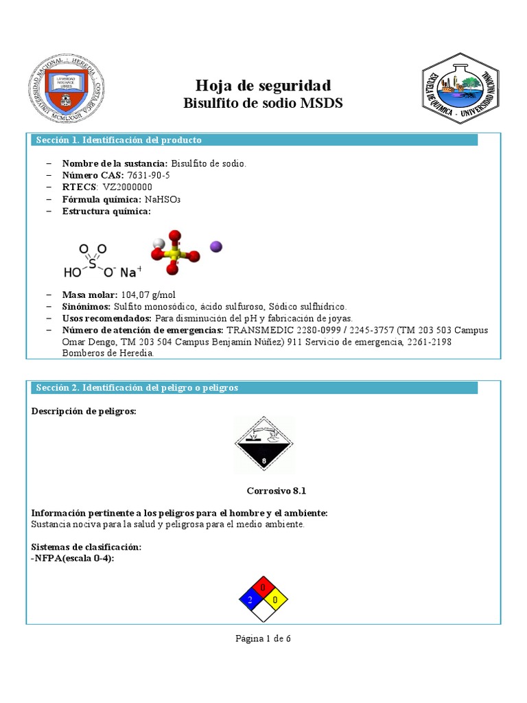 Metabisulfito | PDF | Residuos | Agua
