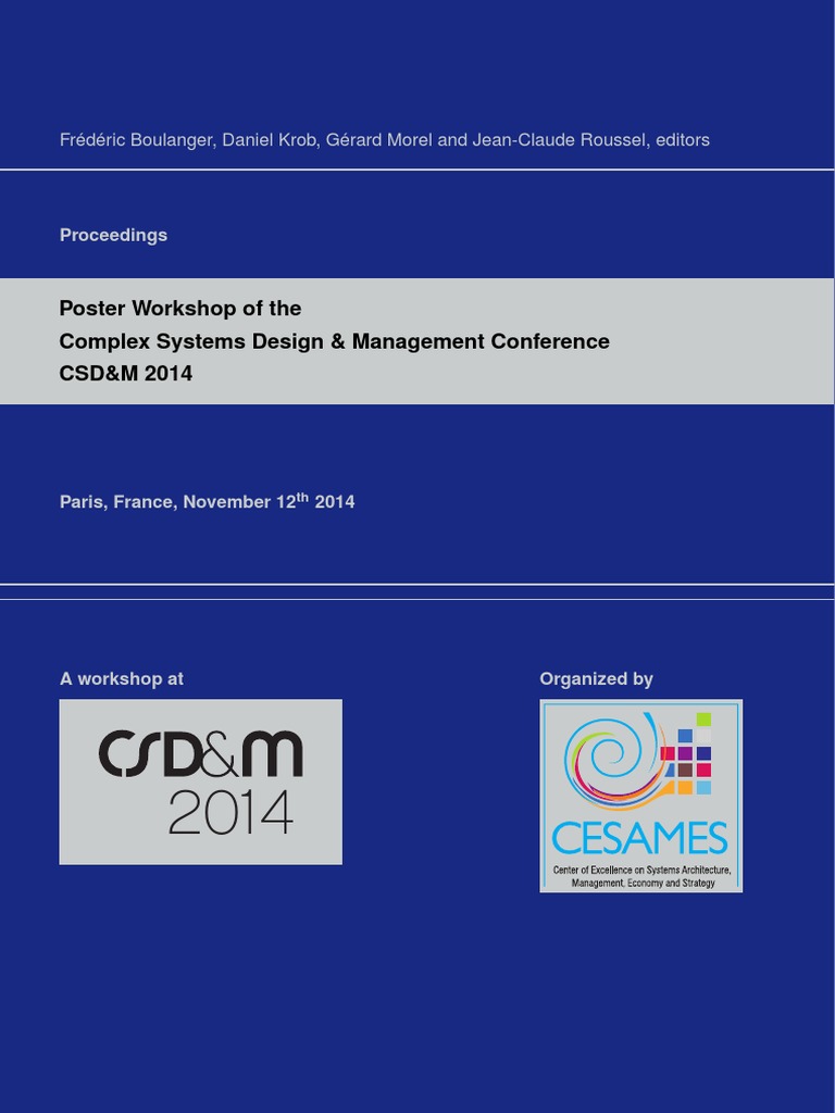 Poster Workshop Of The Complex Systems Design Management Conference Csd M 14 Cloud Computing Platform As A Service