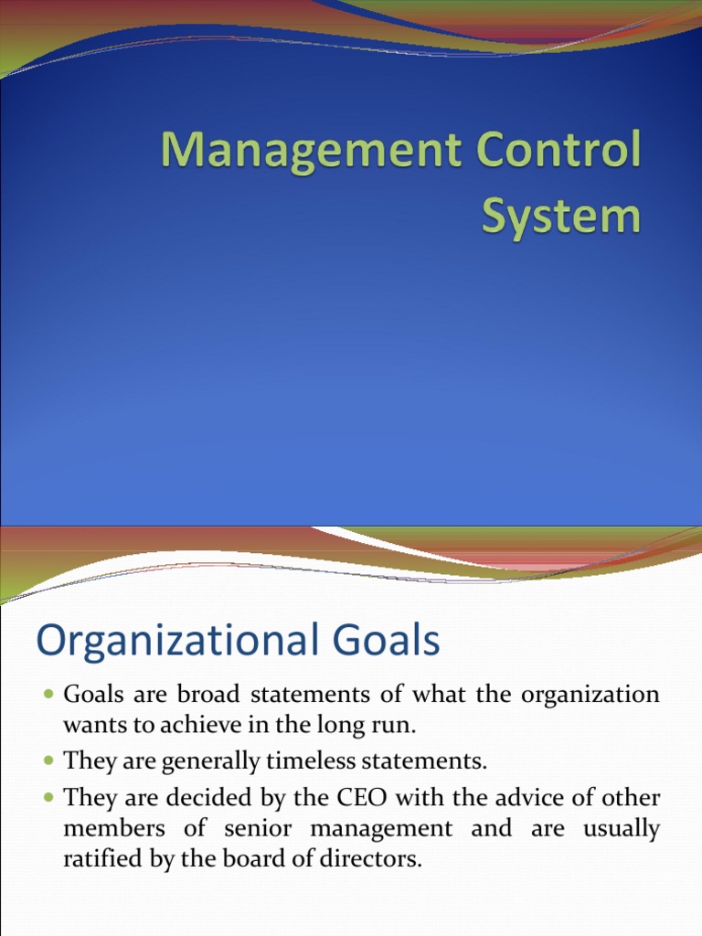 Management Control Systems Overview | PDF | Budget | Strategic Planning
