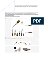 Alat tangan yang pokok bagi seorang tukang listrik atau mekanik elektro adalah alat tangan yang mudah dibawa.docx