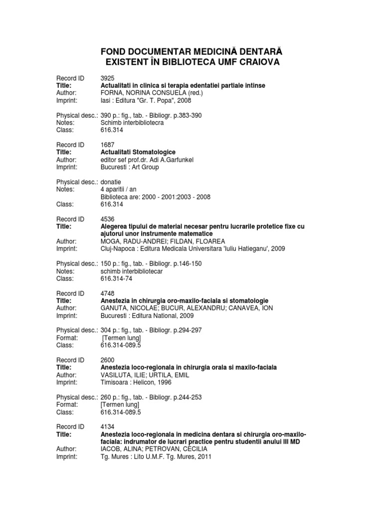 Anexa Pdf Health Sciences Dentistry