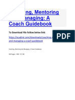 Coaching, Mentoring and Managing A Coach Guidebook