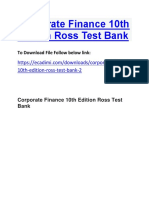 Corporate Finance 10th Edition Ross Test Bank