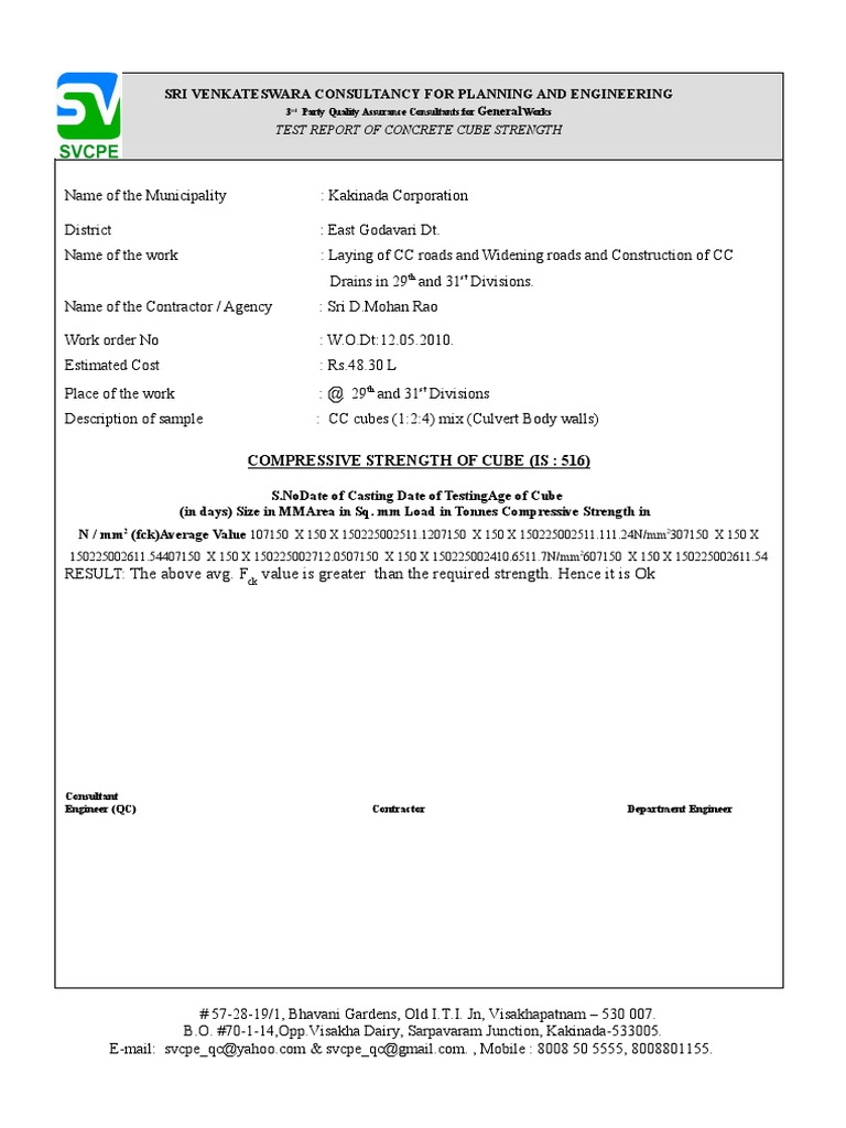 57.cube Report For CC 124-07days | PDF | Civil Engineering | Building ...