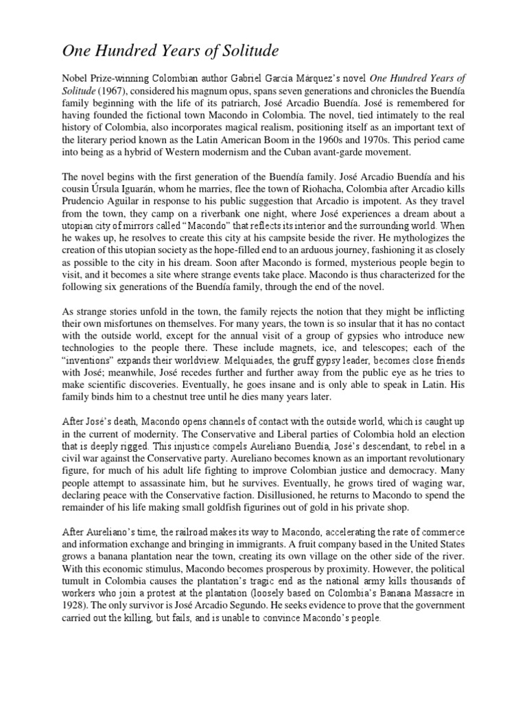 One Hundred Years of Solitude Overview | PDF