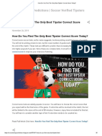 How Do You Find The Only Best Tipster Correct Score Today PDF